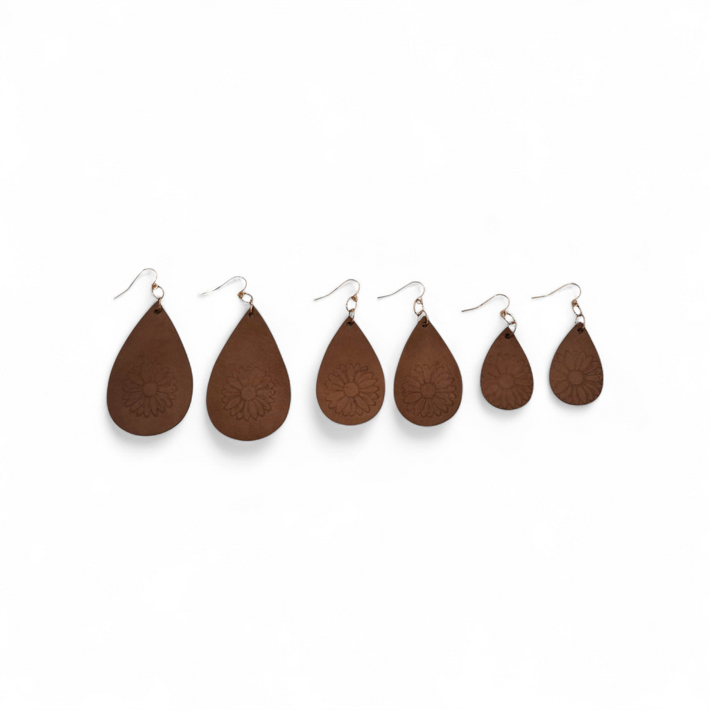 Plain Veg-Tanned Earrings (No Stamp)