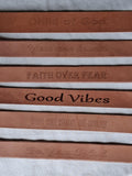 Veg-Tanned Laser Engraved Bracelets